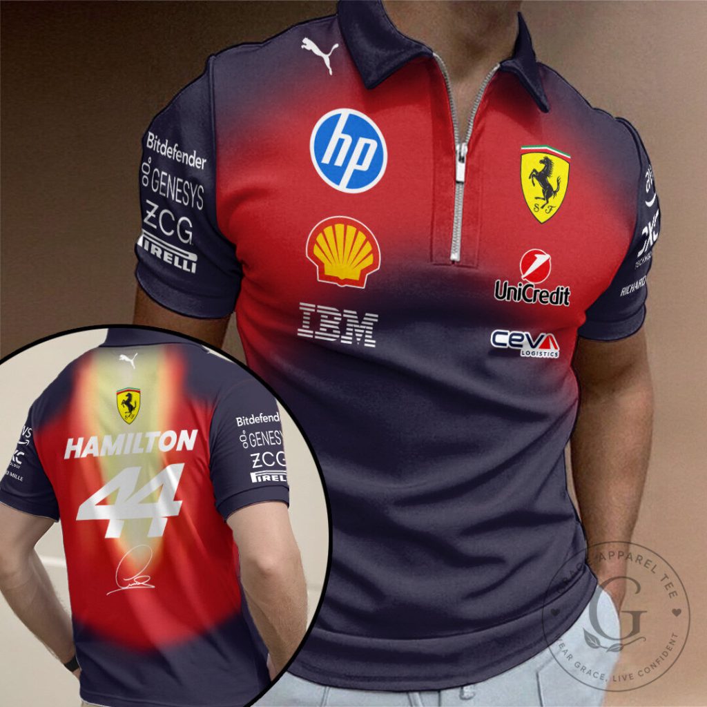 Lewis Hamilton Ferrari Formula 1 Team Racing Polo Shirt