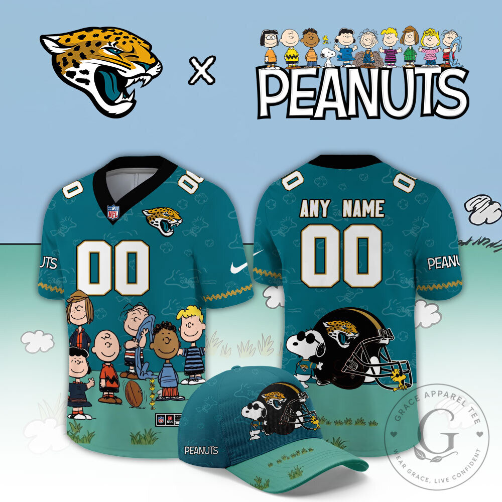 Jacksonville Jaguars Peanuts Snoopy Cartoon Football Jersey