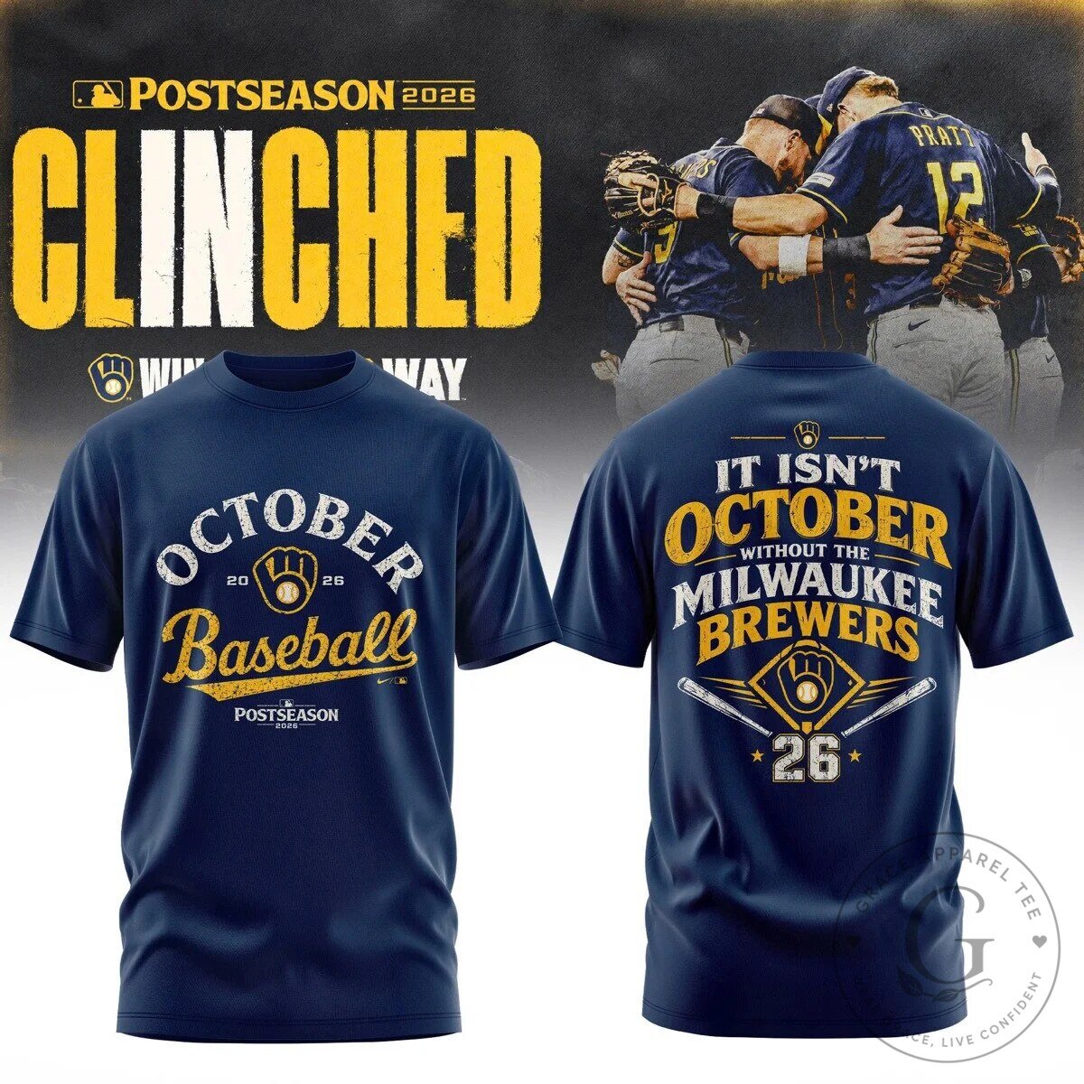 Milwaukee Brewers Postseason 2026 October Baseball T-Shirt