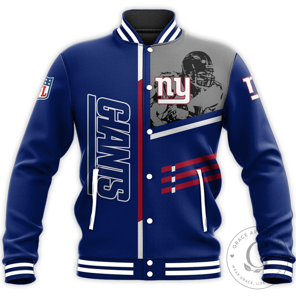 New York Giants Football Varsity Jacket - Personalized NFL Fan Apparel