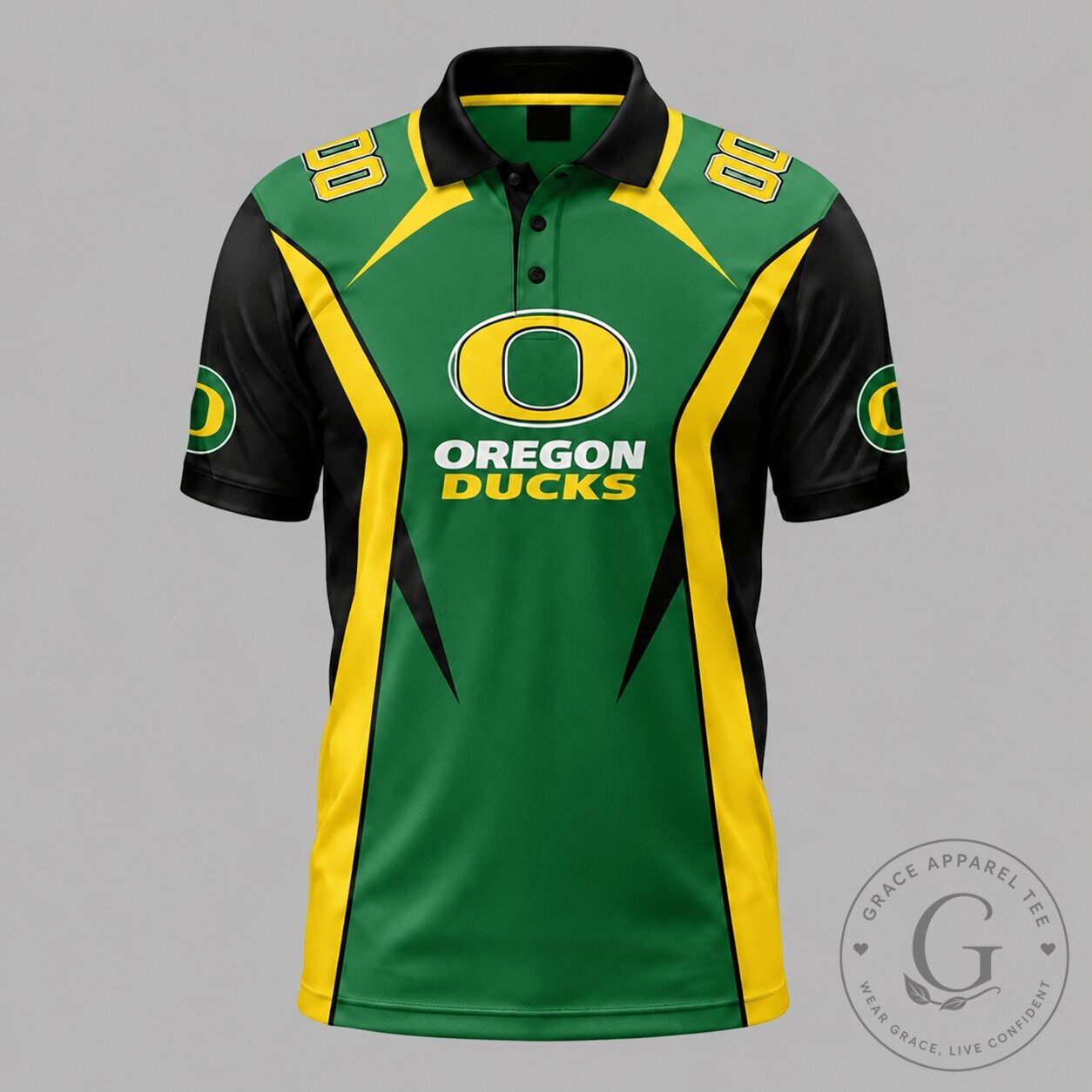 Oregon Ducks Polo Shirt Custom Number NCAA Fan Apparel