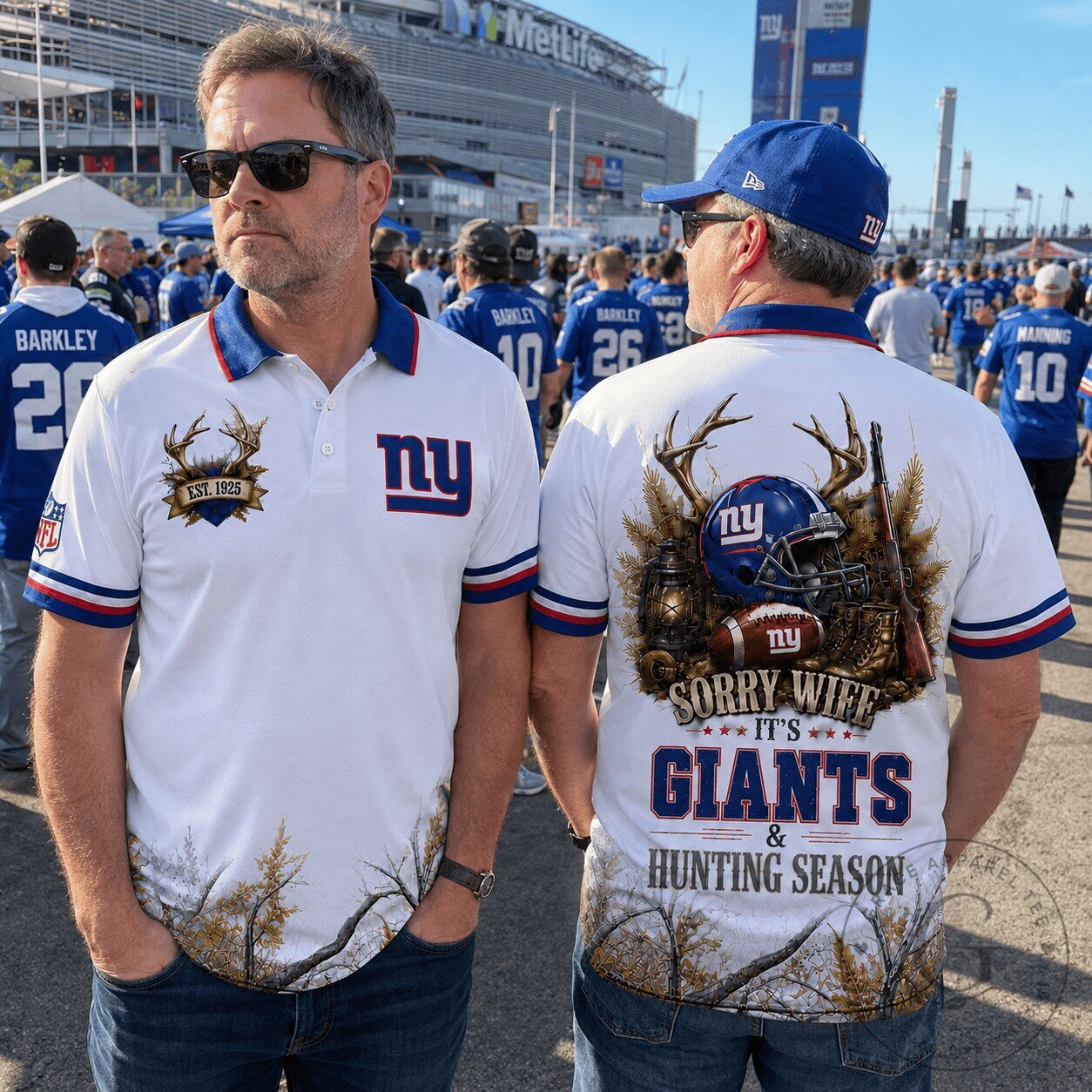 New York Giants Football Hunting Season Fan Polo Shirt for Men