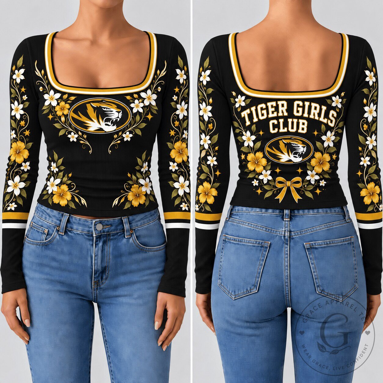 Missouri Tigers Women's Floral Long Sleeve Shirt