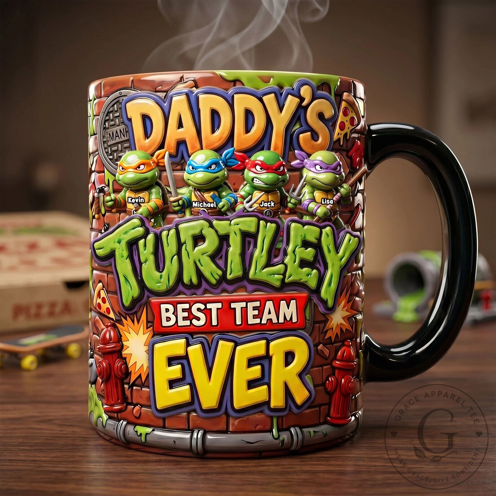 Teenage Mutant Ninja Turtles Daddy's Turtley Best Team Ever Magic Coffee Mug