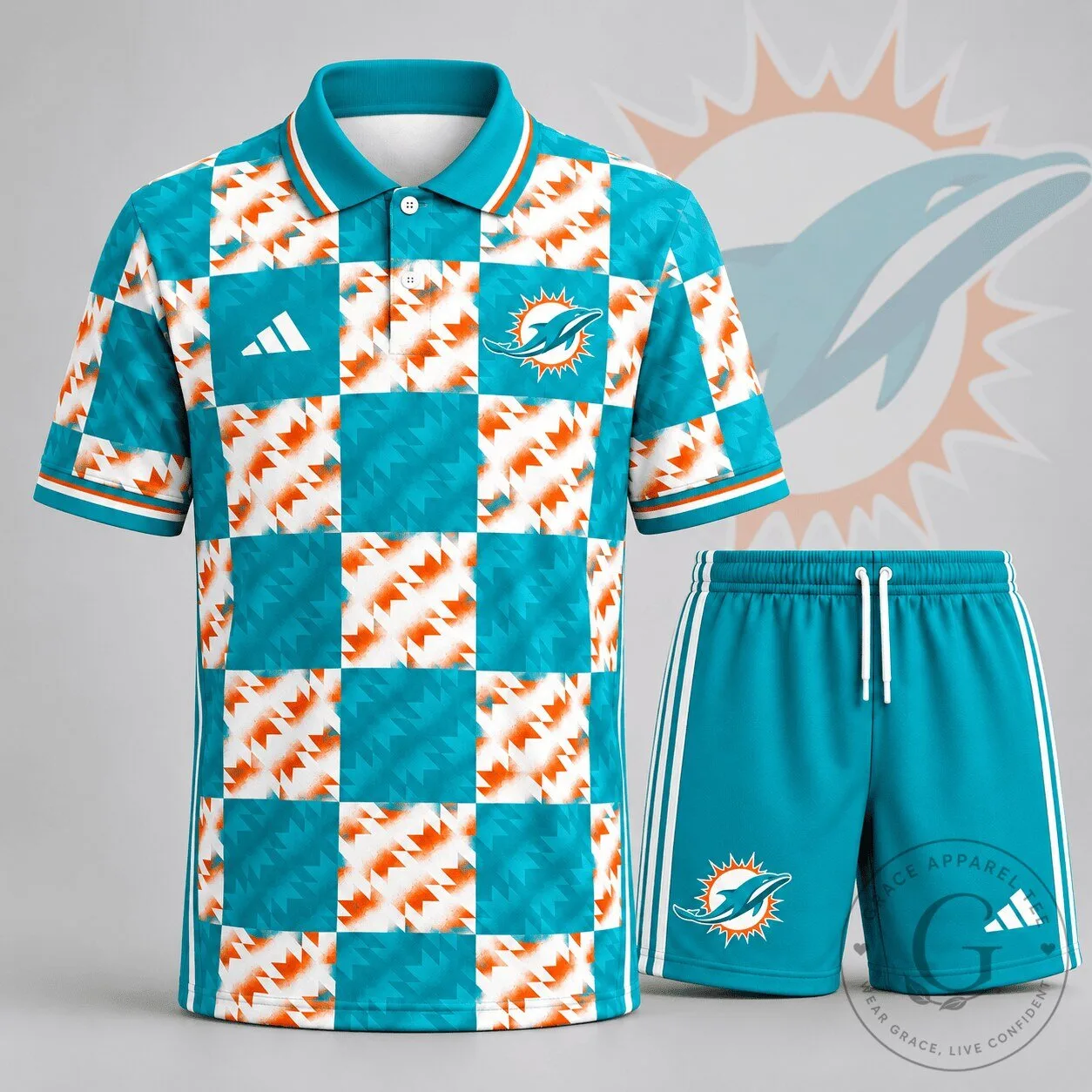 Miami Dolphins National Football League Elite Game Day Polo Shirt and Shorts Set
