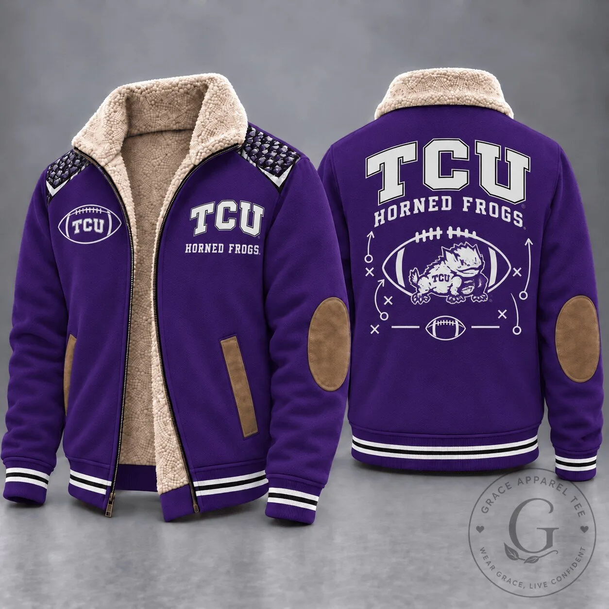Texas Christian University Horned Frogs Fleece Lined Varsity Jacket