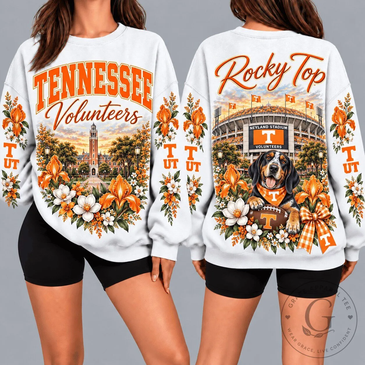Tennessee Volunteers Neyland Stadium Floral Rocky Top Sweatshirt