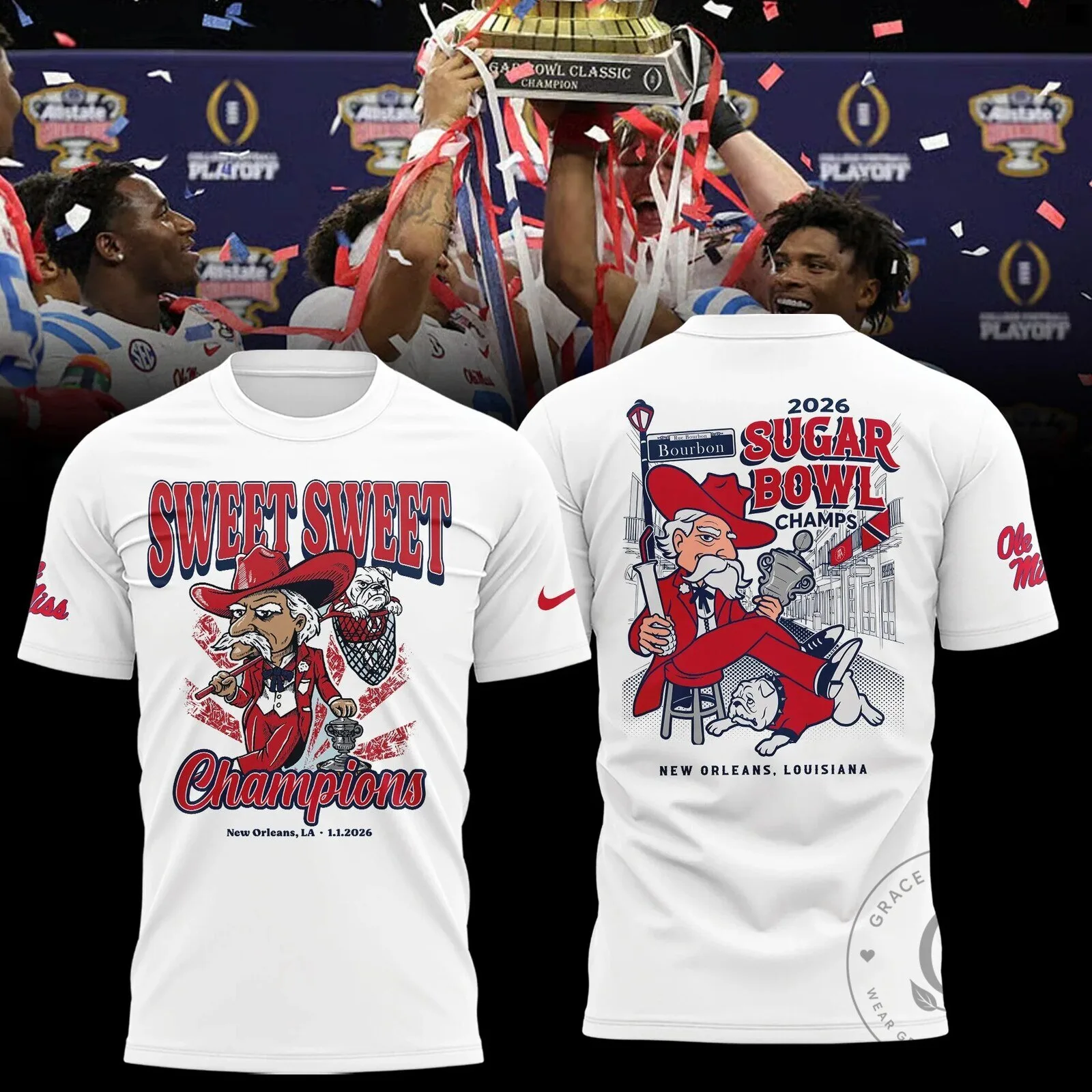 Ole Miss Rebels 2026 Sugar Bowl Champions Sweet Sweet Champions T-Shirt