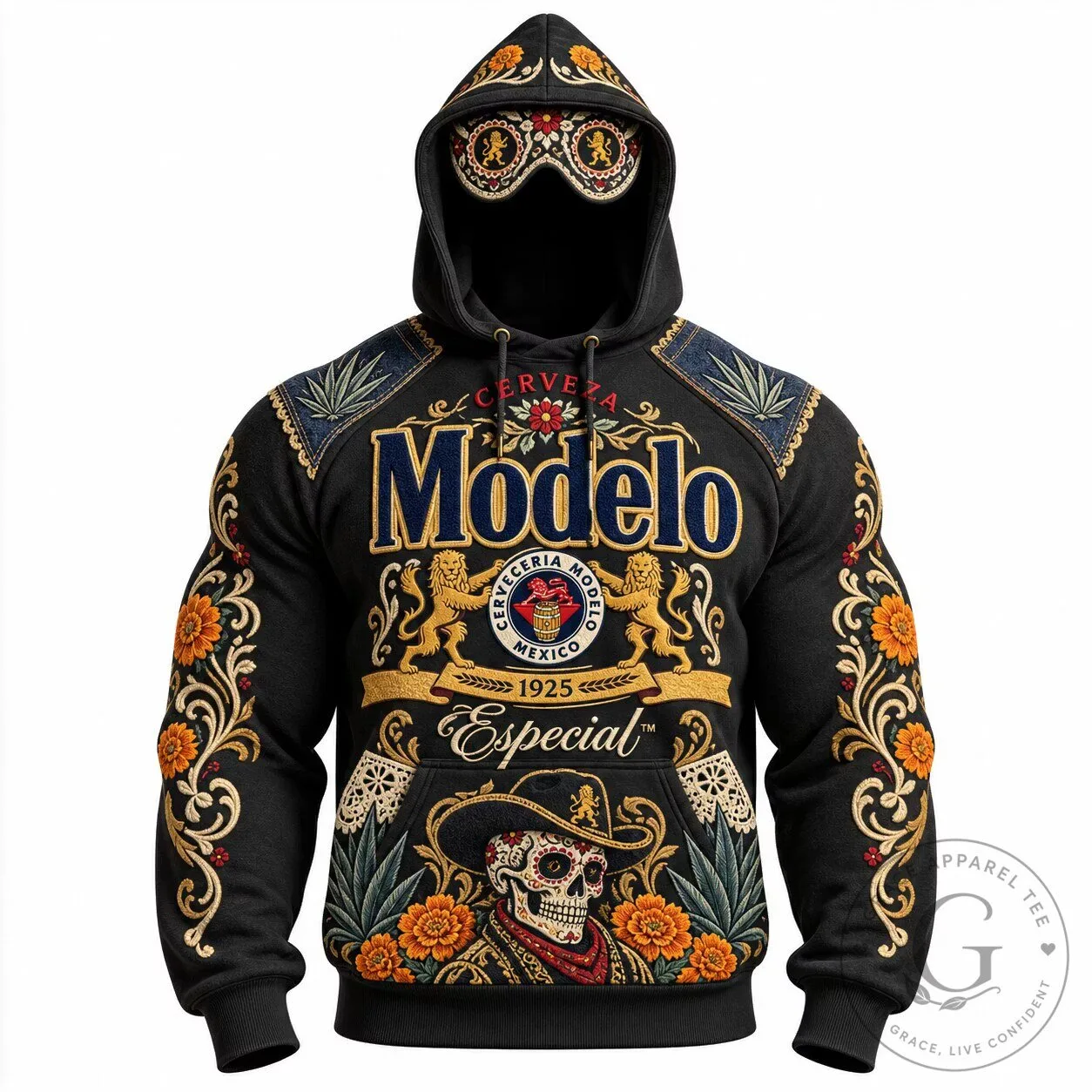 Modelo Especial Day of the Dead Sugar Skull Black Hoodie