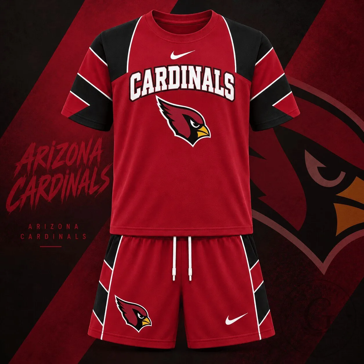 Arizona Cardinals NFL Game Day Red and Black T-Shirt and Shorts Set