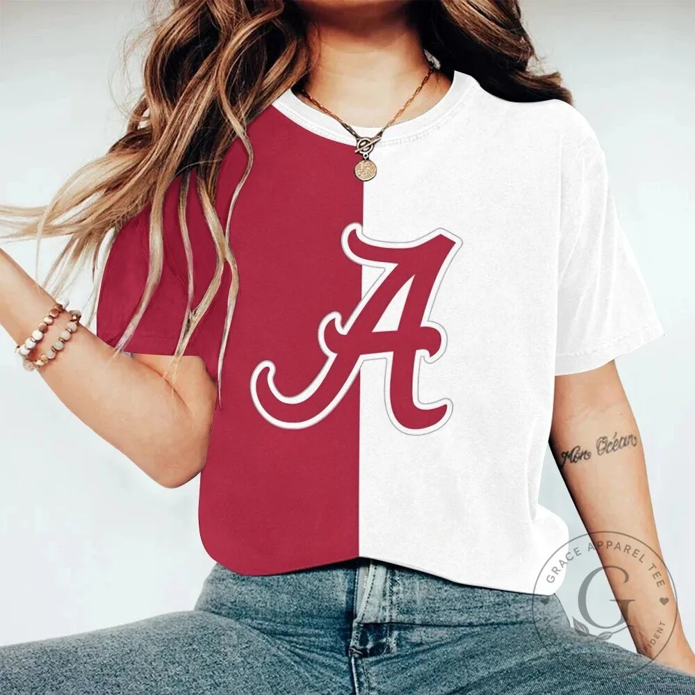 University of Alabama Crimson Tide Football Vintage Split Color T-Shirt