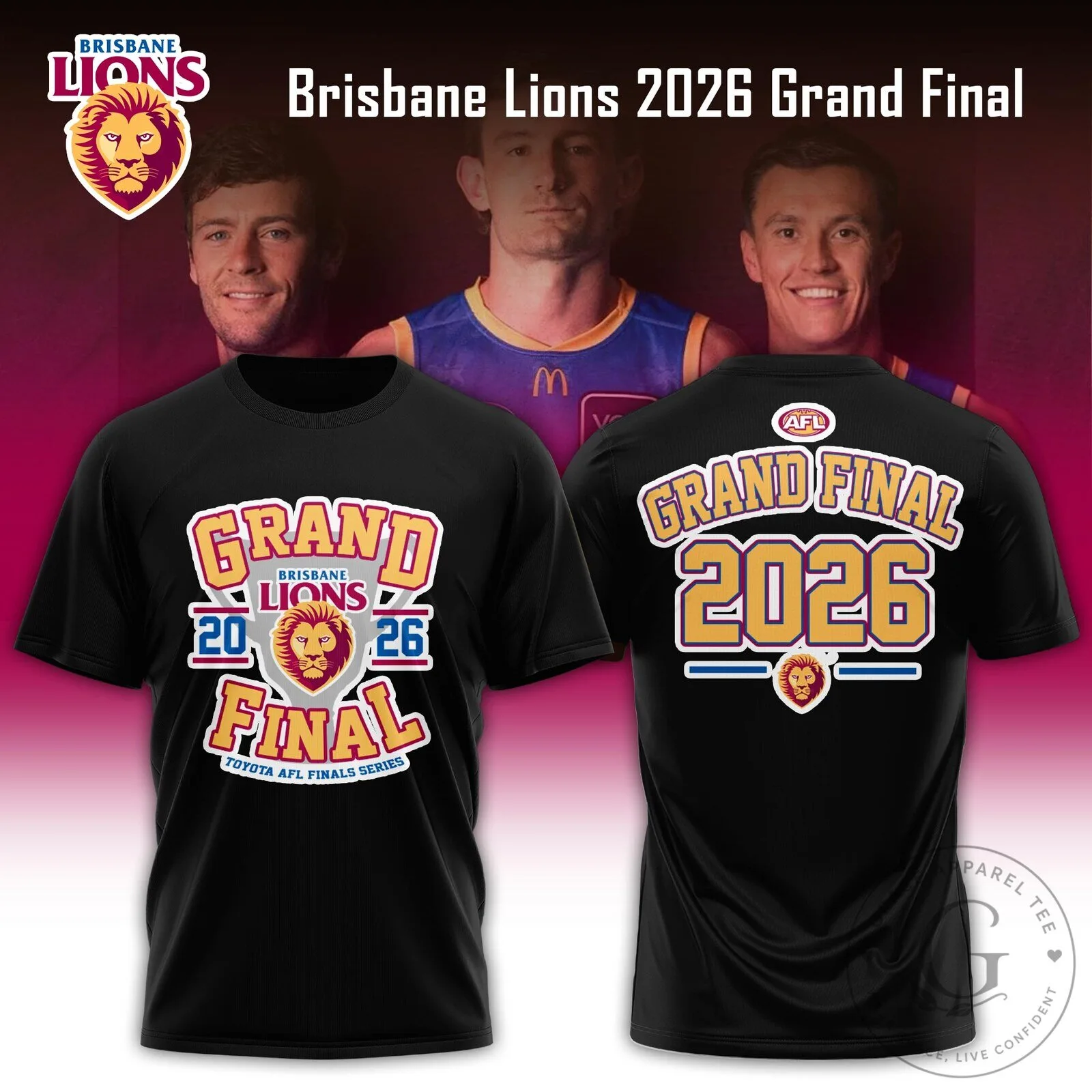 Brisbane Lions 2026 Grand Final Black Commemorative T-Shirt