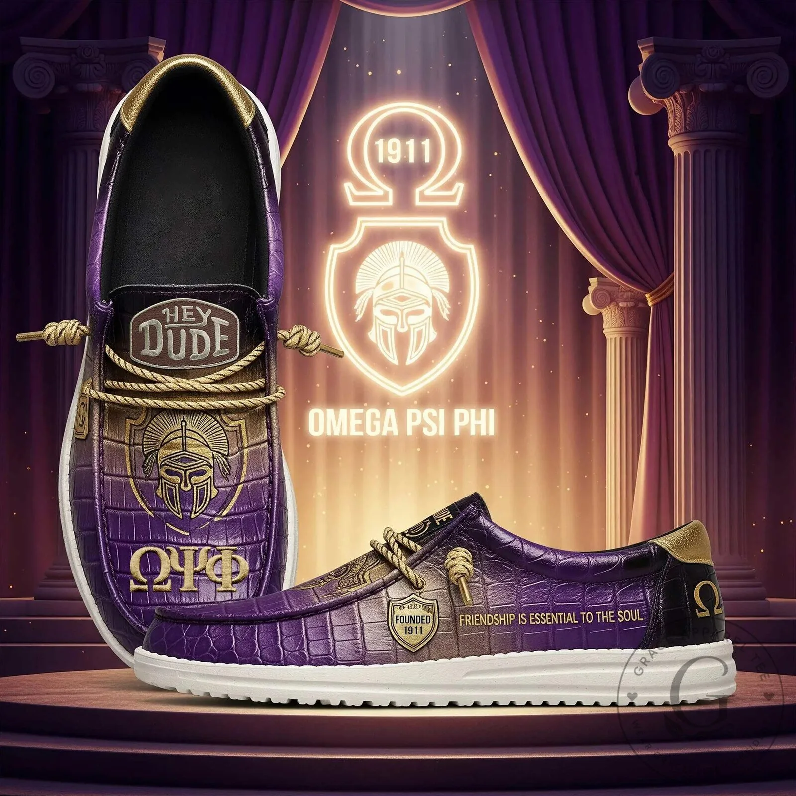 Omega Psi Phi Fraternity Hey Dude Style Shoes