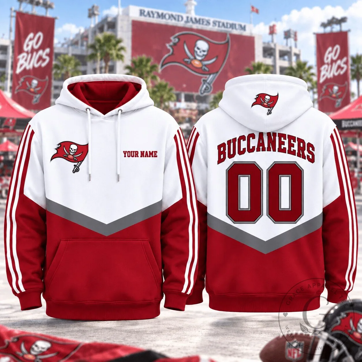 Tampa Bay Buccaneers Personalized Football Game Day Hoodie
