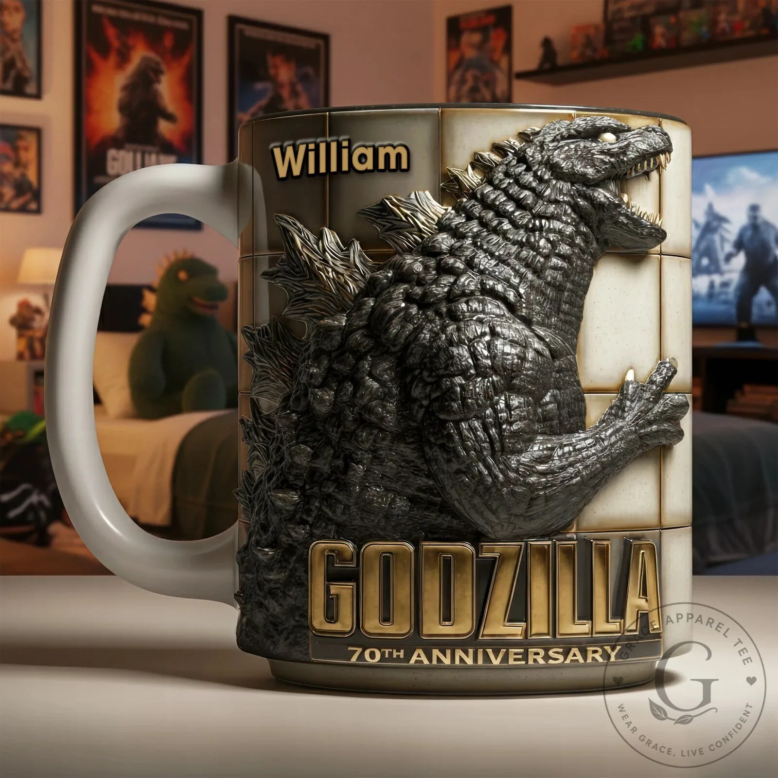 Godzilla 70th Anniversary Personalized Name Coffee Mug