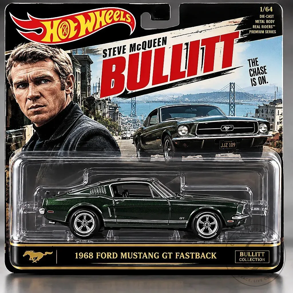 Hot Wheels 1968 Ford Mustang GT Fastback Bullitt Steve McQueen Die-Cast Car