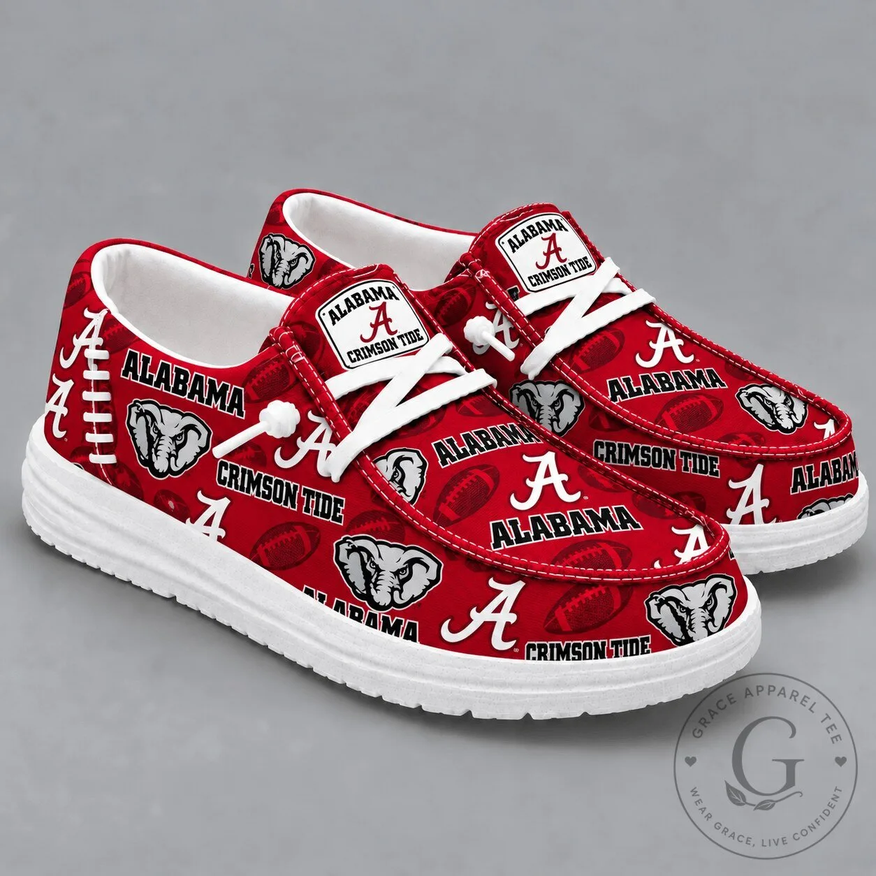 Alabama Crimson Tide Football Team Logo Pattern Casual Shoes
