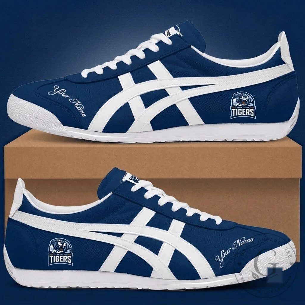 Straubing Tigers DEL Custom Name Blue Training Shoes for Men and Women