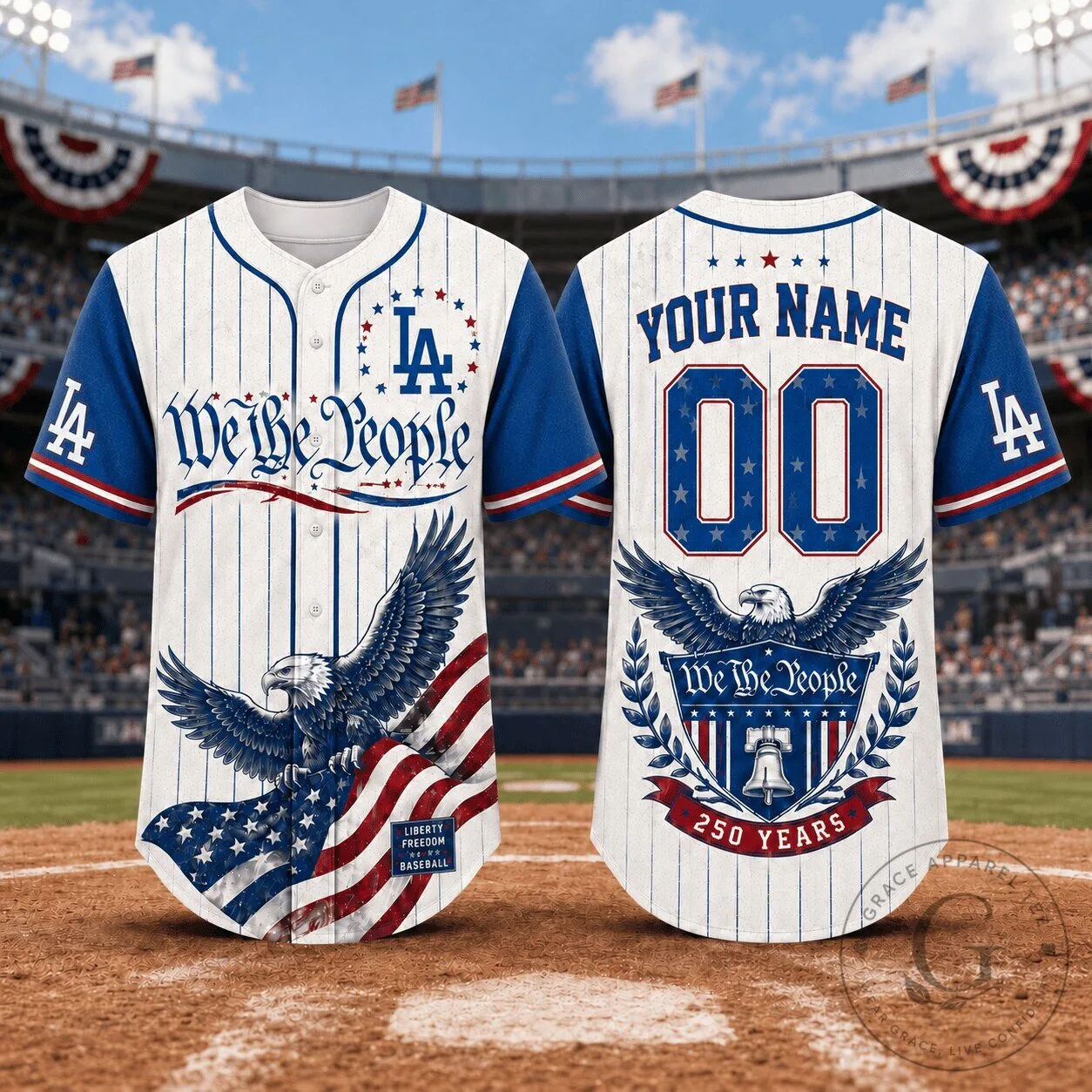 American Flag Baseball Jersey by We The People