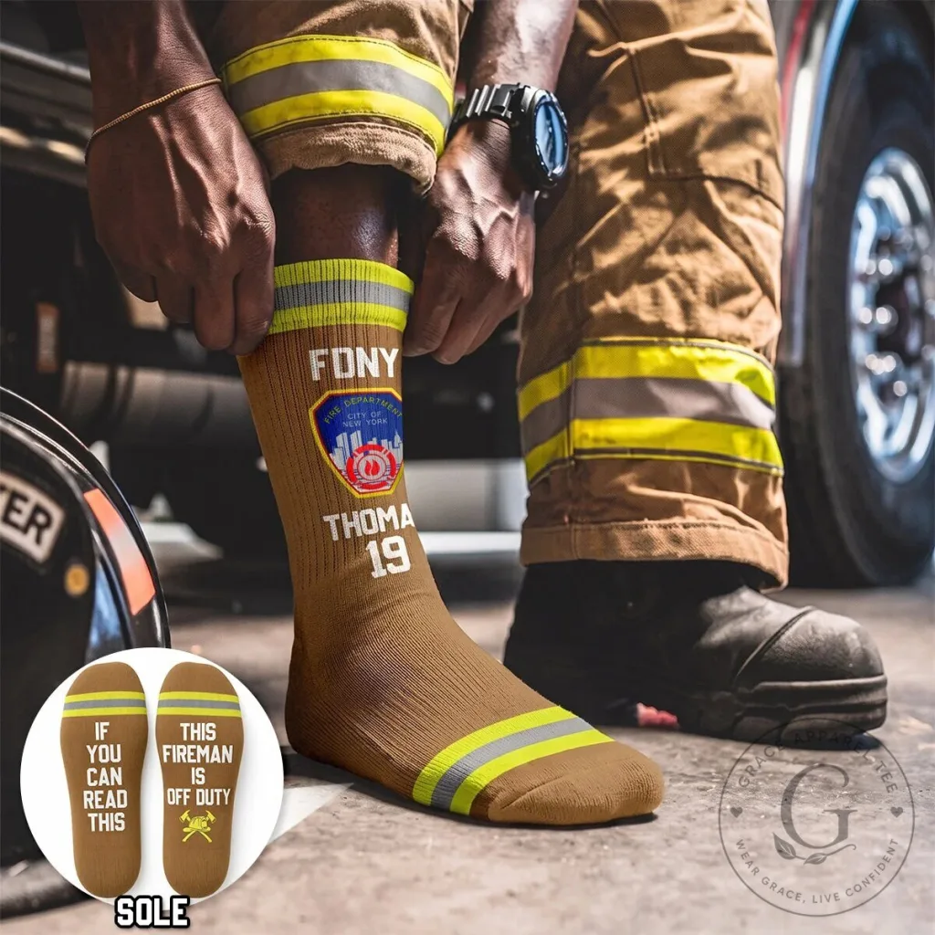 New York City Fire Department Personalized Firefighter Socks