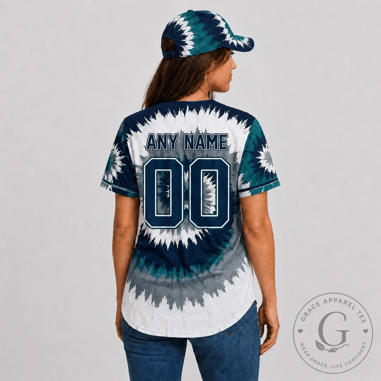 Seattle Mariners Baseball Tie-Dye Custom Name and Number Baseball Jersey