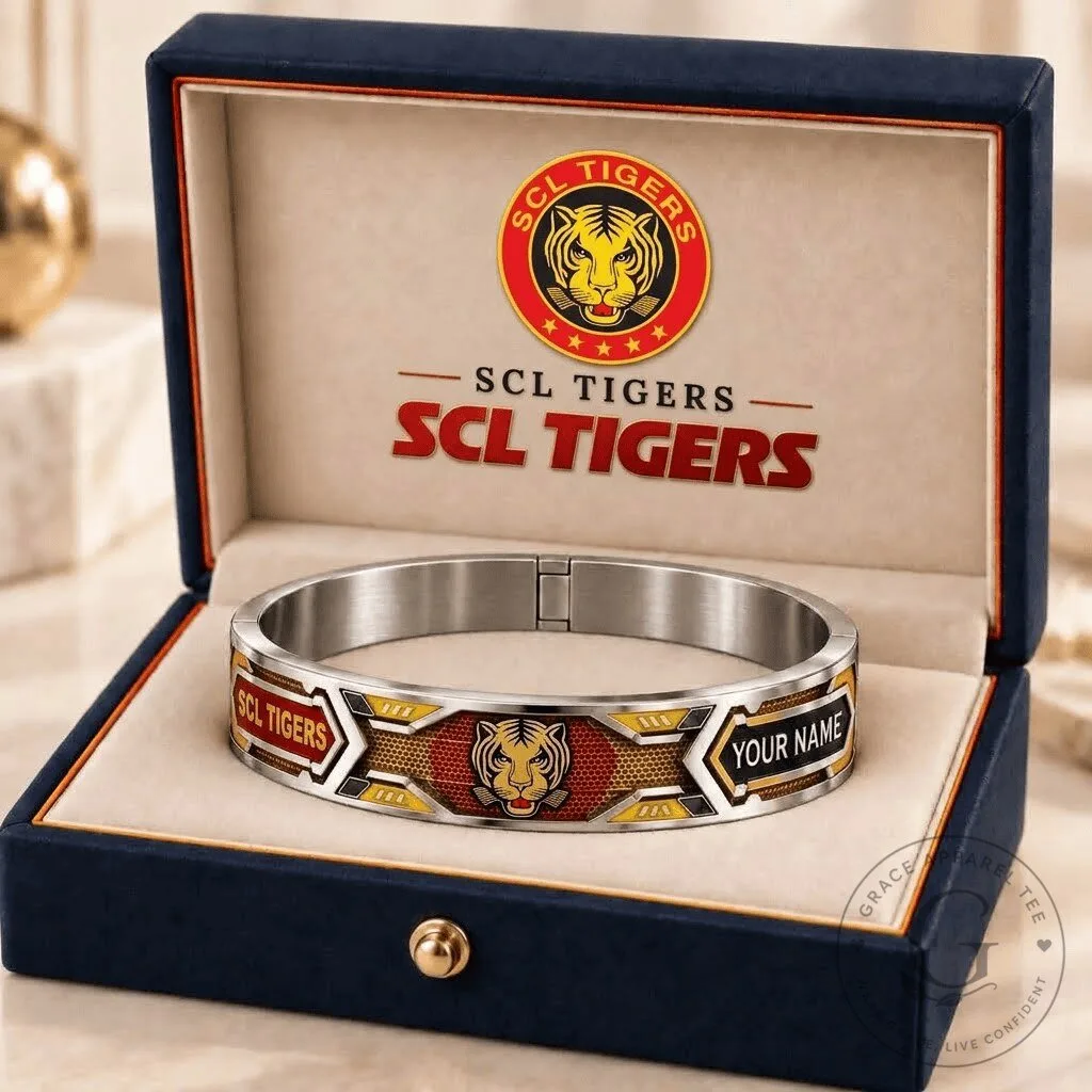 SCL Tigers National League Personalized Stainless Steel Bracelet