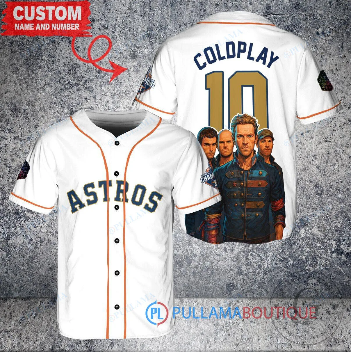 Houston Astros Baseball Coldplay Band Custom White Jersey