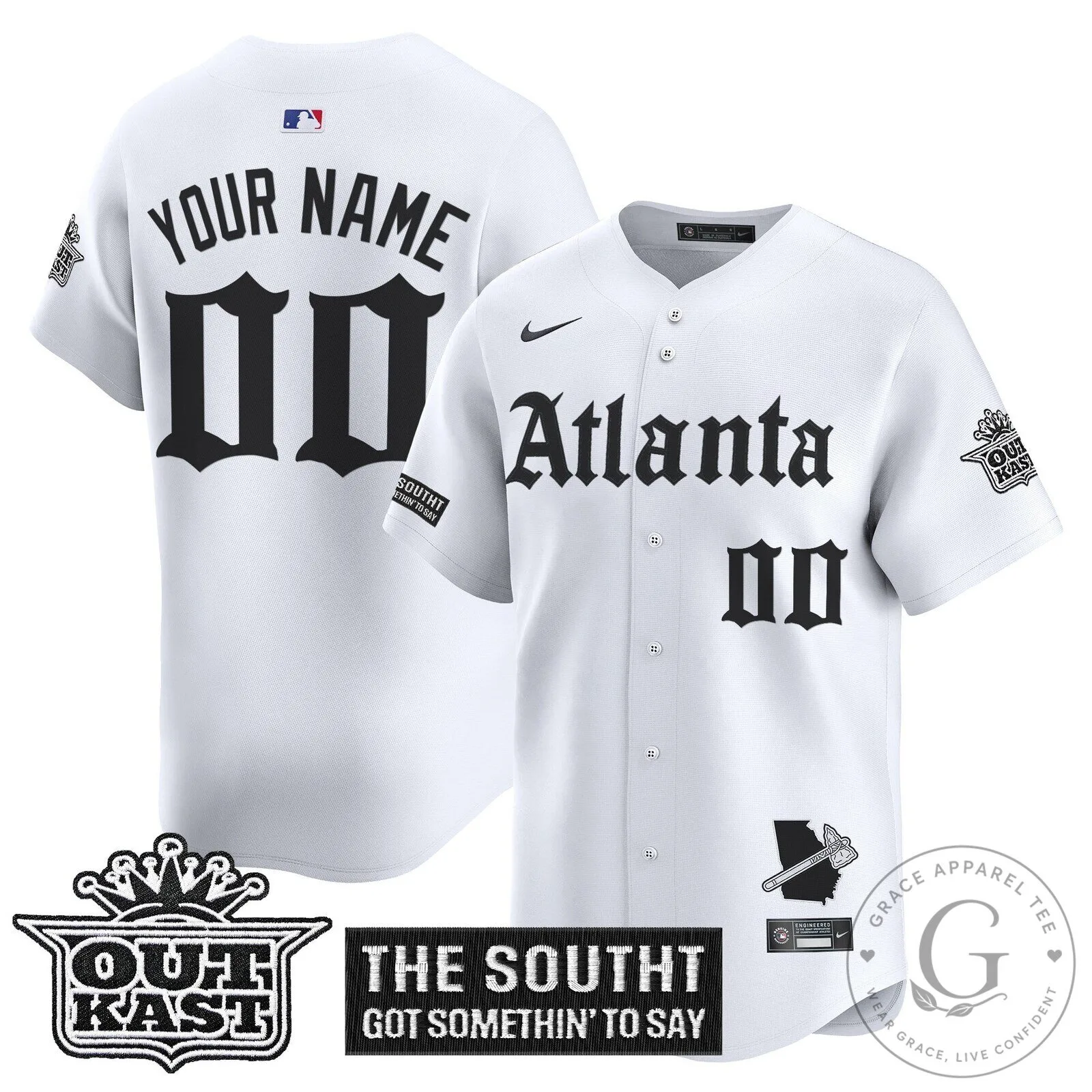 Atlanta Outkast Edition Baseball Jersey, The South Got Somethin' to Say 8 Atlanta Outkast Edition Baseball Jersey, The South Got Somethin