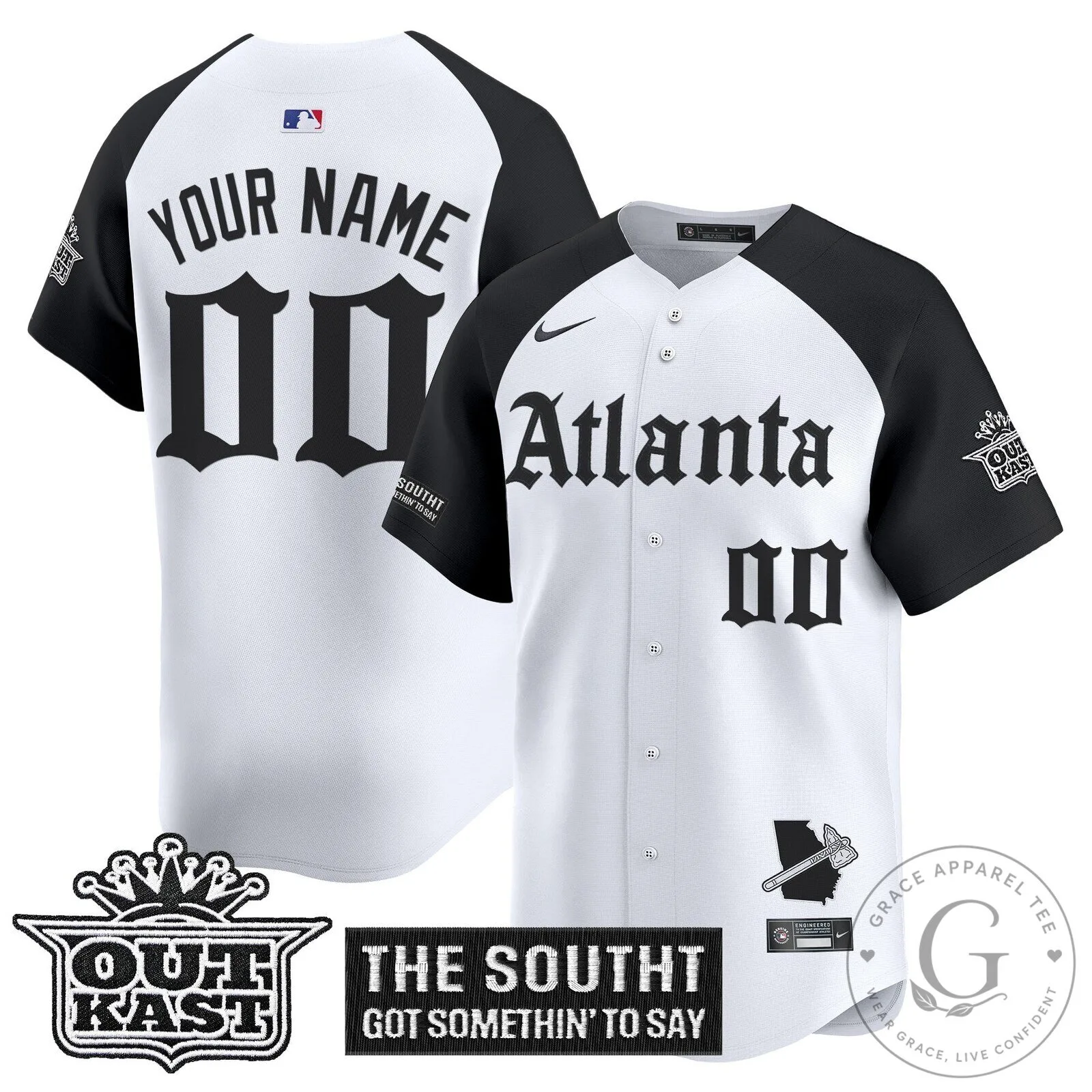 Atlanta Outkast Edition Baseball Jersey, The South Got Somethin' to Say 9 Atlanta Outkast Edition Baseball Jersey, The South Got Somethin