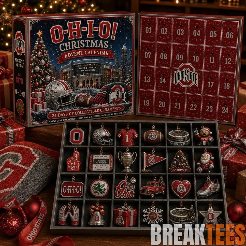 Ohio State Buckeyes Christmas Advent Calendar with 24 Collectible Ornaments