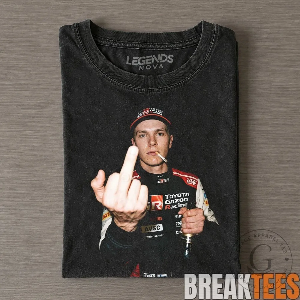 Sami Pajari Middle Finger WRC Rally Driver Black T-Shirt