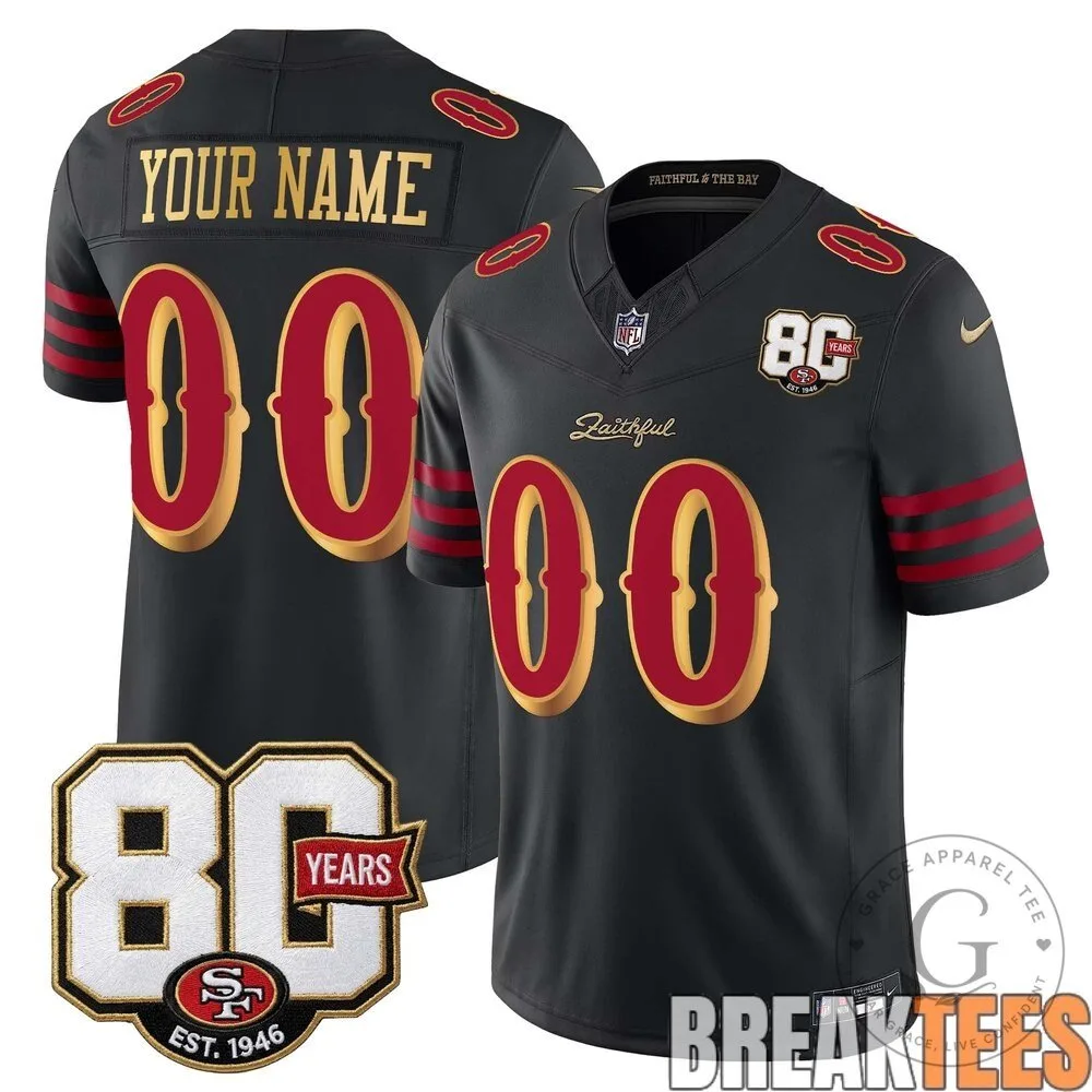 San Francisco 49ers 80th Anniversary Limited Edition Custom Football Jersey