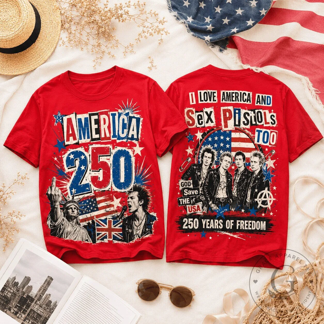 America 250 Sex Pistols Punk Rock Band Patriotic T-Shirt