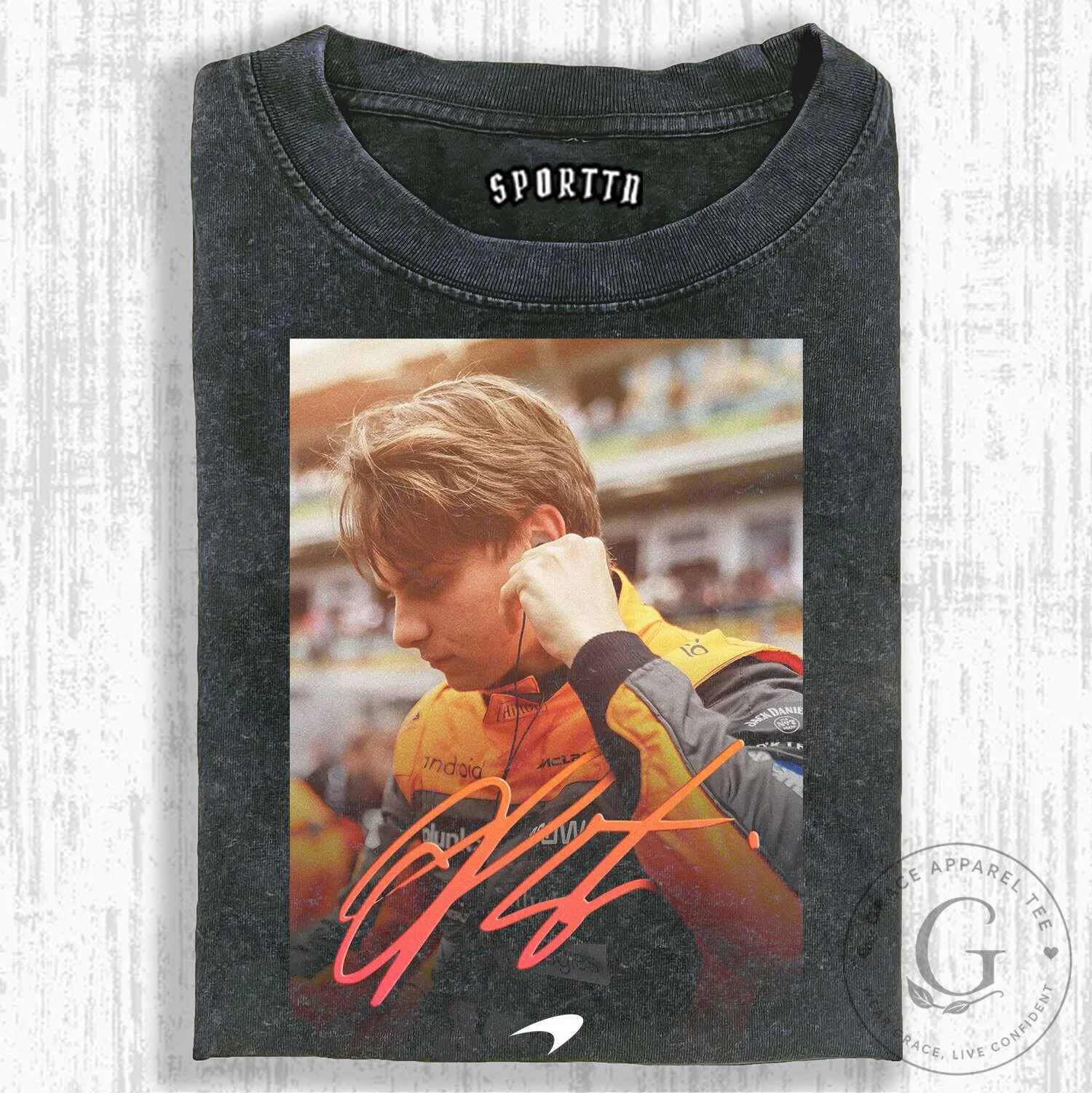 Oscar Piastri McLaren Formula 1 Racing Driver Signature T-Shirt