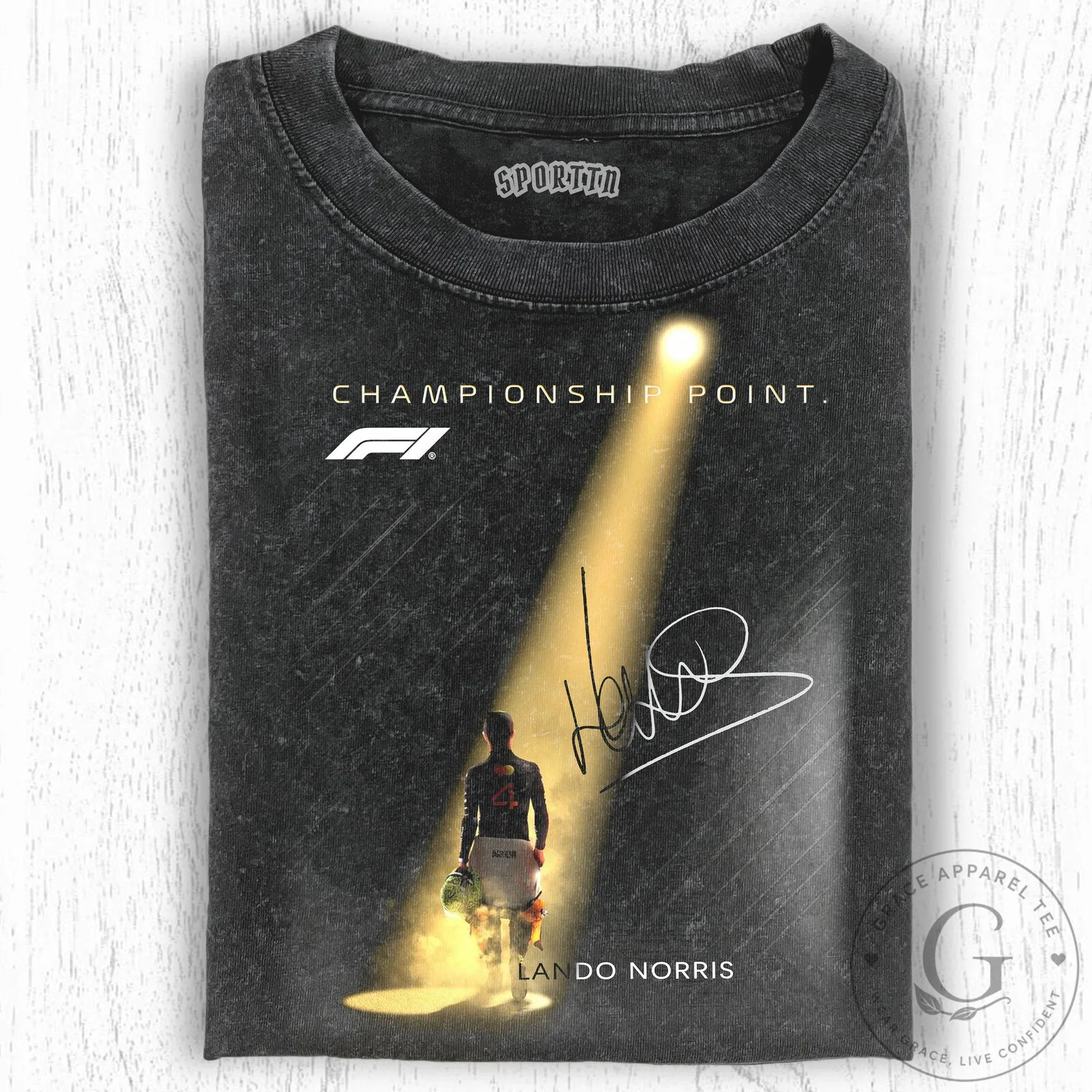 Lando Norris Championship Point Formula 1 Racing Driver T-Shirt 1 Lando Norris Championship Point Formula 1 Racing Driver T-Shirt