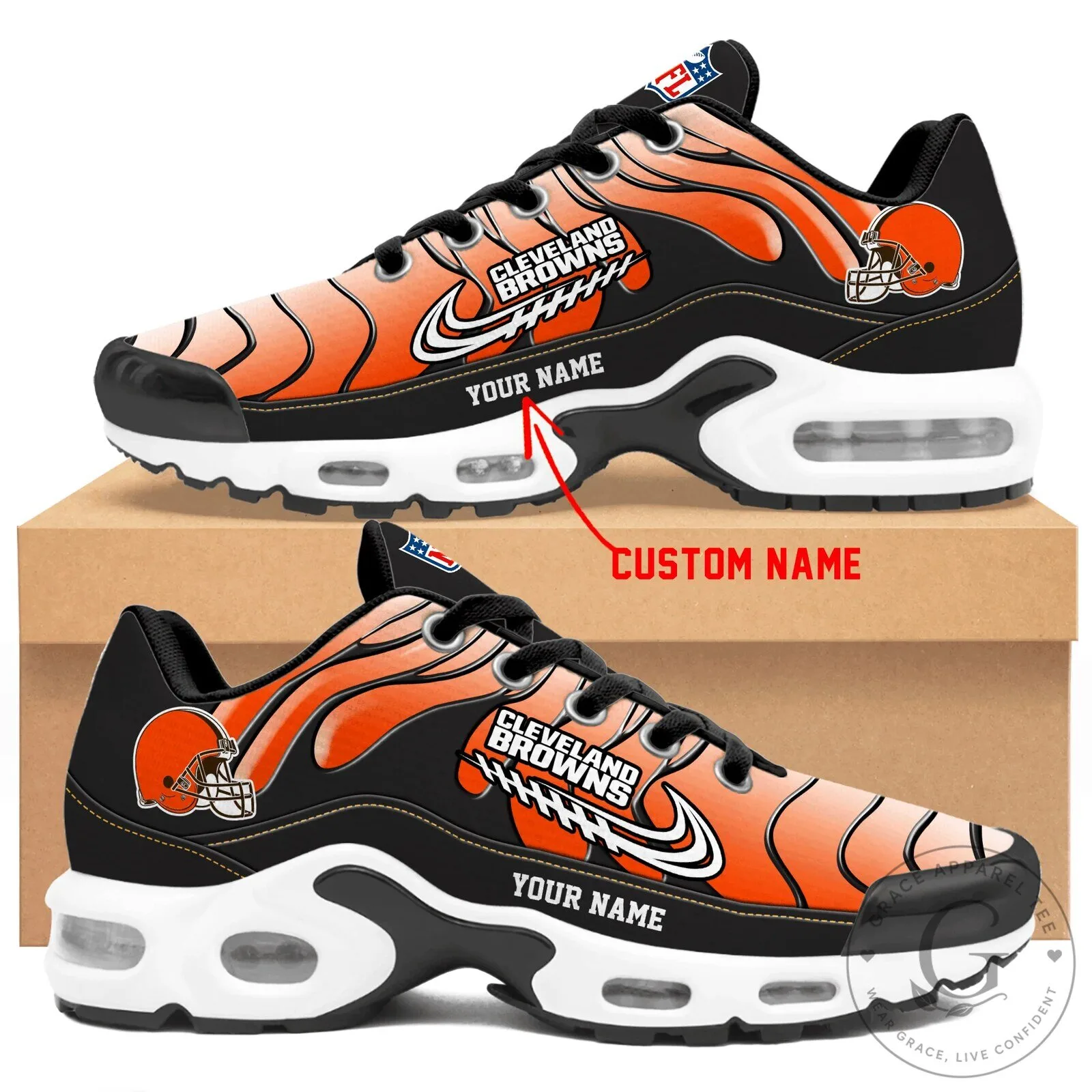 Cleveland Browns Personalized Air Max Running Shoes Custom Name Sneakers