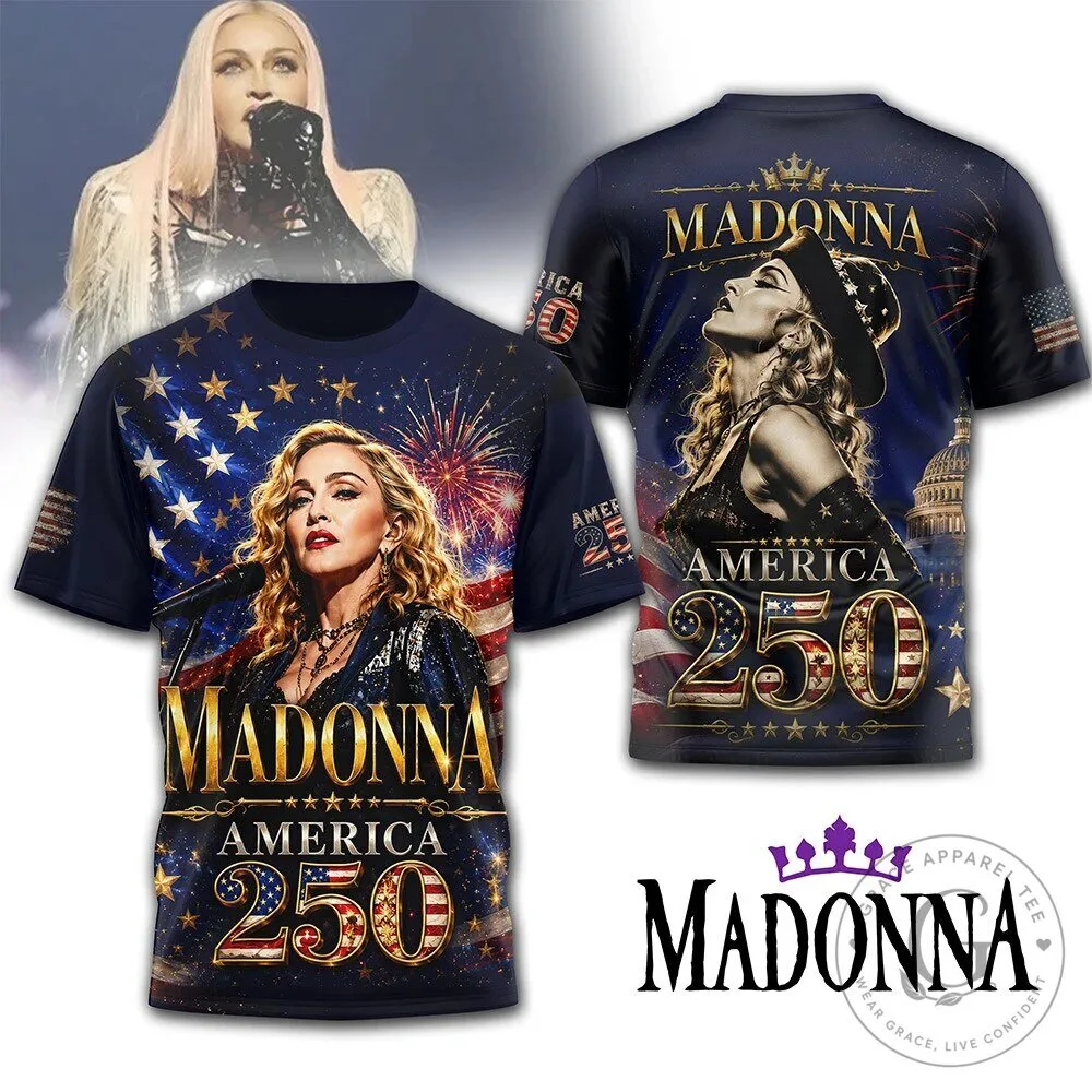 Madonna America 250 Stars Fireworks Patriotic Pop Fan T-Shirt