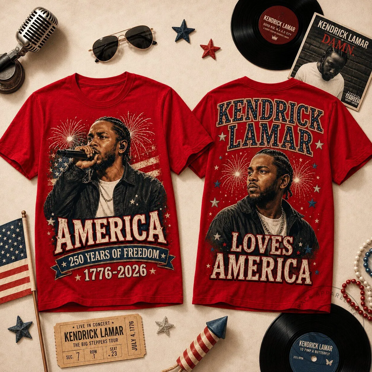 Kendrick Lamar America 250 Years of Freedom 1776-2026 T-Shirt