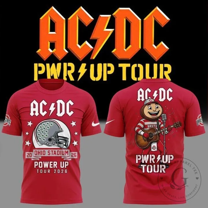 2026 Concert T-Shirt Featuring Ohio State Football for AC/DC Power Up Tour