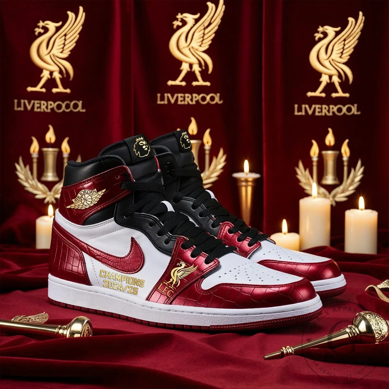 Liverpool Football Club Champions 2024-2025 High-Top Sneakers