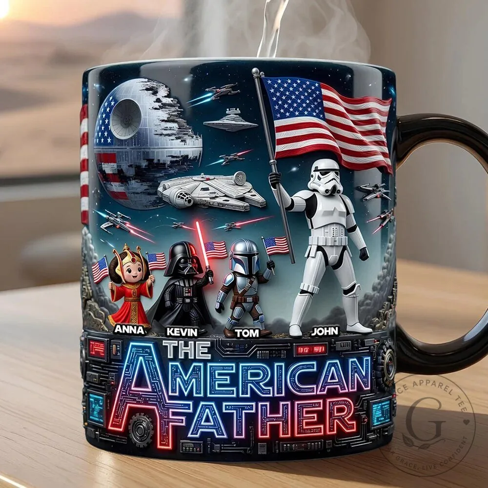 Personalized The American Father Star Wars Stormtrooper Darth Vader Magic Mug