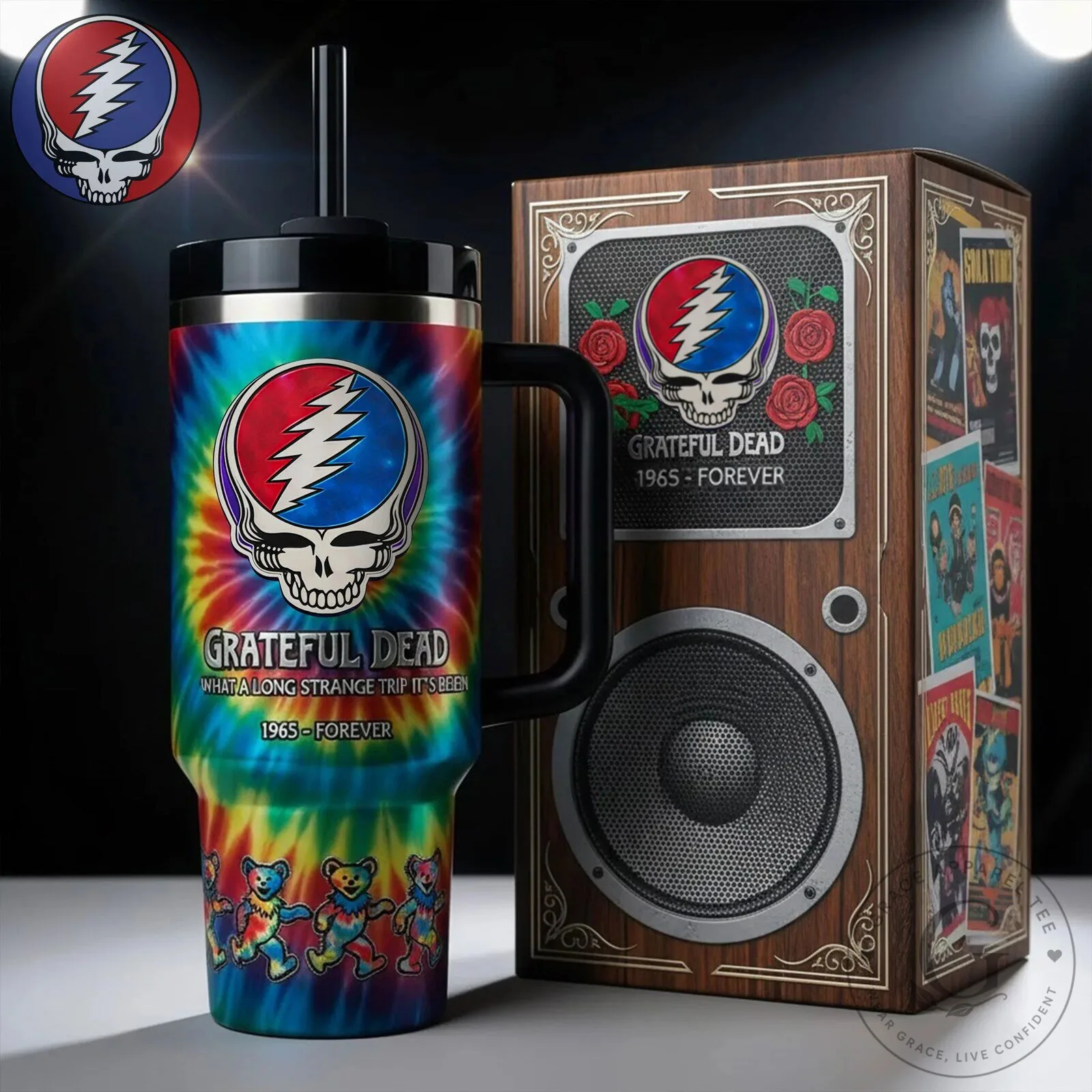 Grateful Dead What A Long Strange Trip It's Been Tie-Dye Tumbler