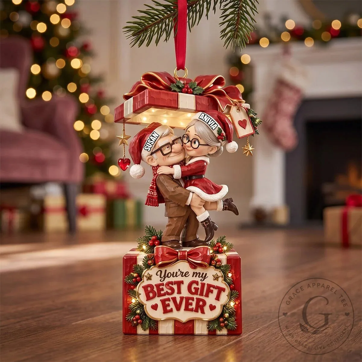 Personalized Christmas Couple Ornament You Are My Best Gift Ever