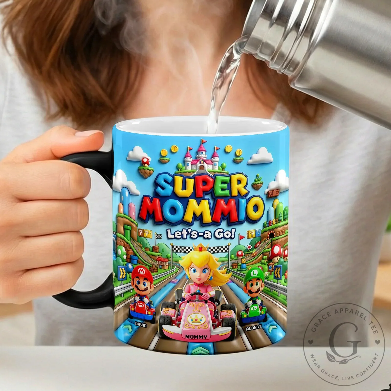 Super Mommio Mario Kart Racing Mother's Day Personalized Coffee Mug