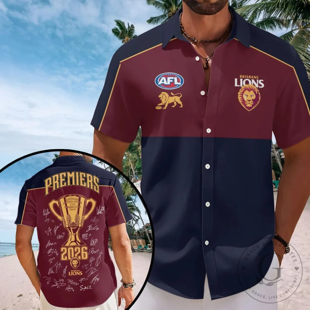 Hawaiian Shirt for Brisbane Lions 2026 AFL Premiers