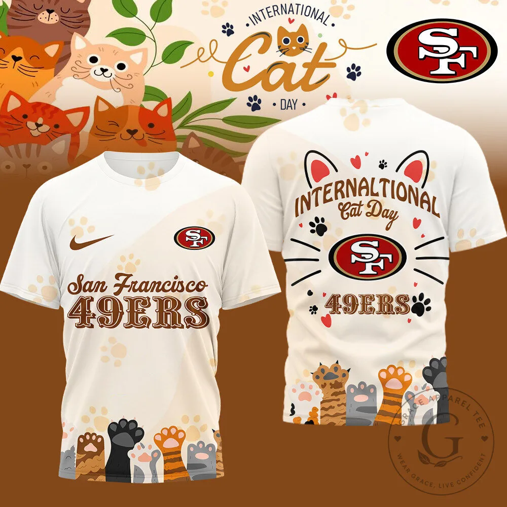 San Francisco 49ers International Cat Day Graphic T-Shirt