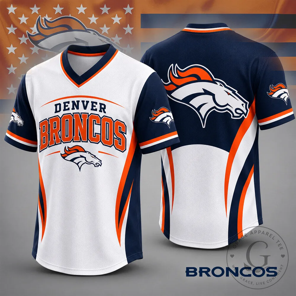 Denver Broncos American Football Team Spirit V-Neck Fan Jersey