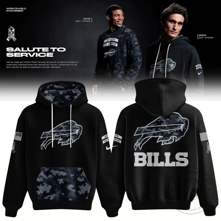 Buffalo Bills Salute To Service Military Camouflage Black Hoodie