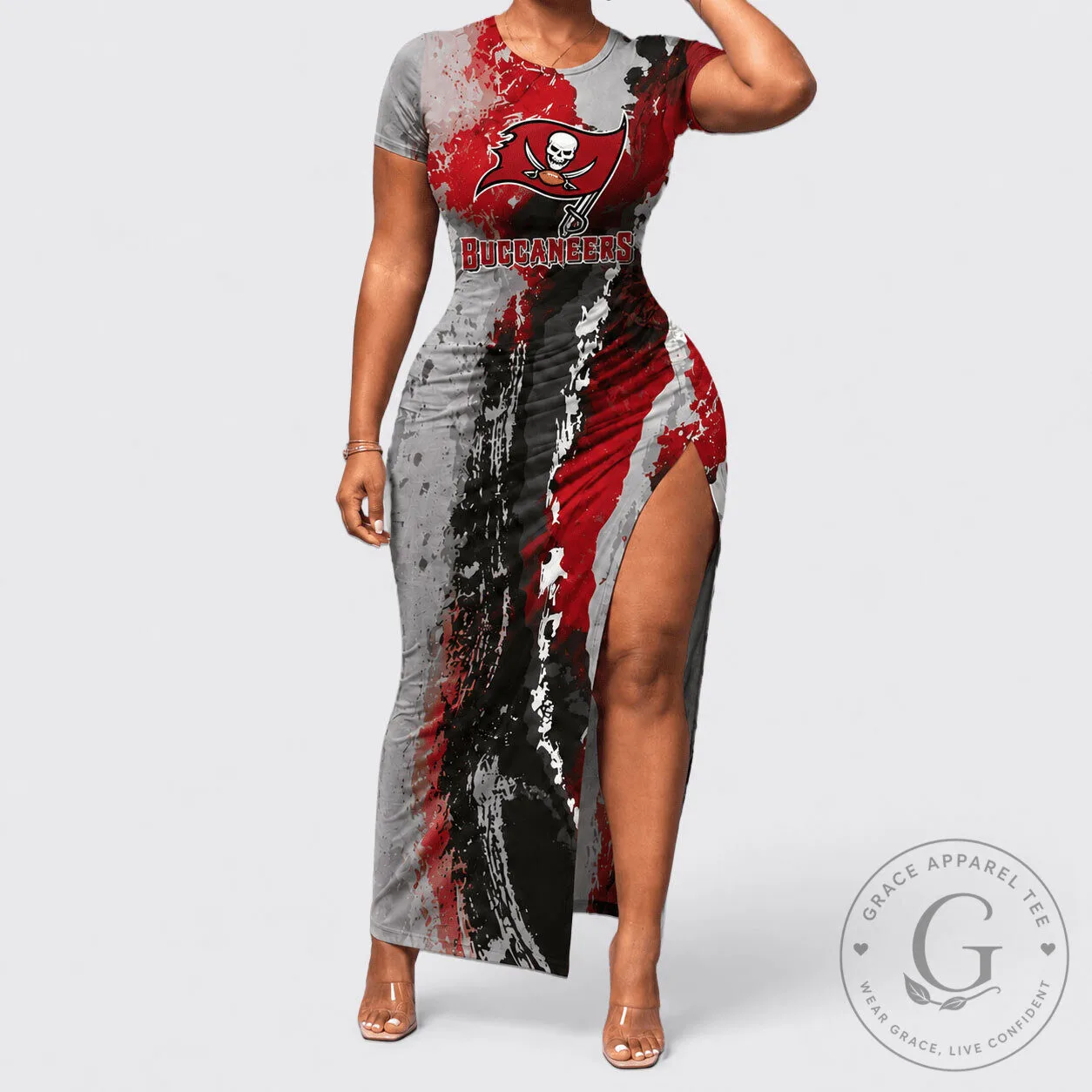 Tampa Bay Buccaneers Paint Splash Women's Bodycon Dress