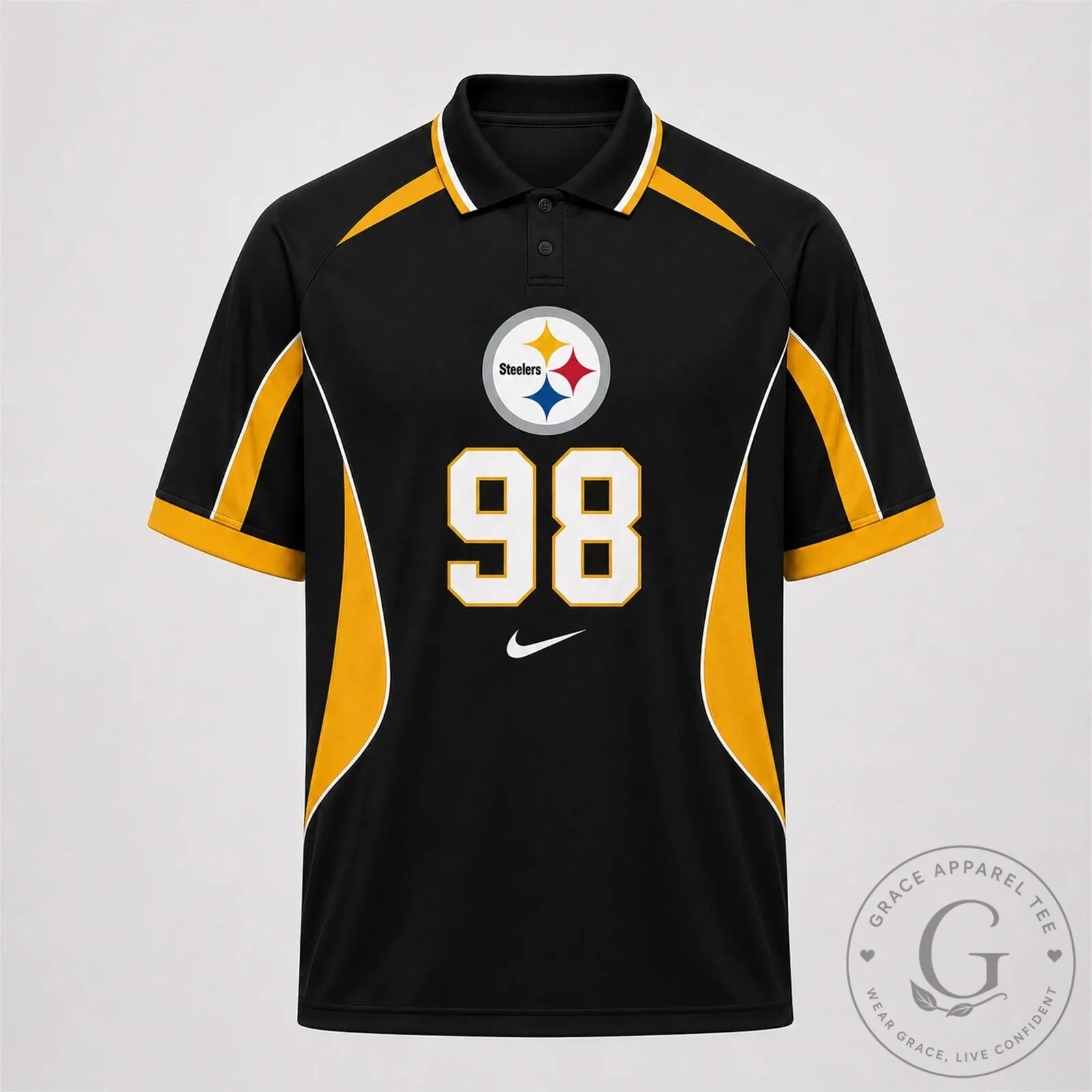 Pittsburgh Steelers Number Ninety-Eight National Football League Polo Shirt